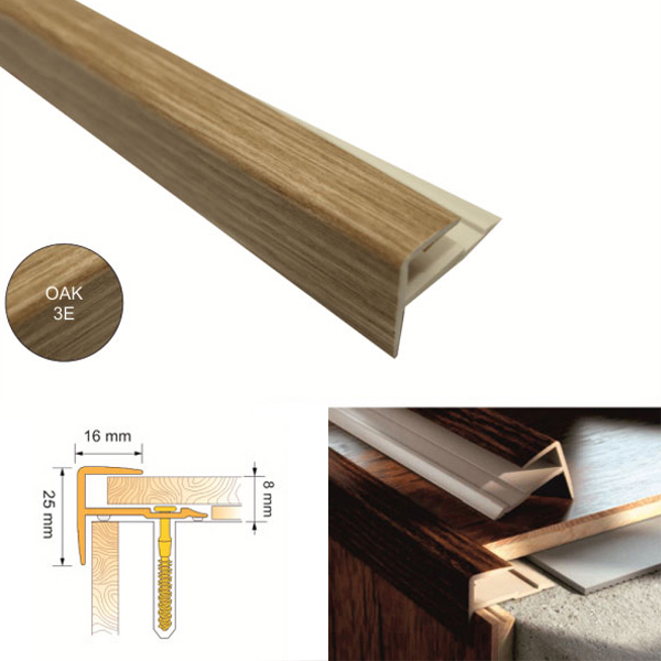 Push In UPVC Stair Nosing Profile for Stair Edge Trims