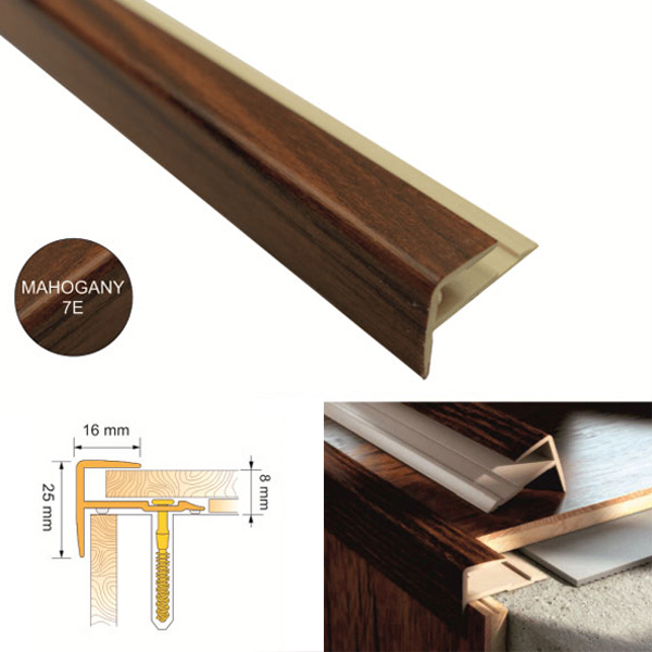 Push In UPVC Stair Nosing Profile for Stair Edge Trims