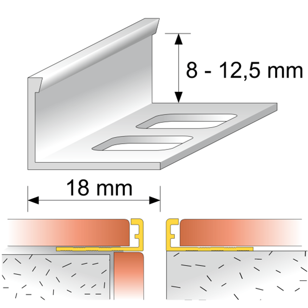  L Shaped PVC Straight Edge Tile Trim