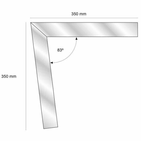  Pre-Formed 350mm Long Rakeback Stair Nosing Edge Trim