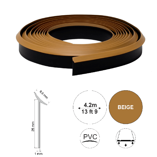 9.5mm Thick Self Adhesive UPVC Flexible Worktop Seal Strip Trim 