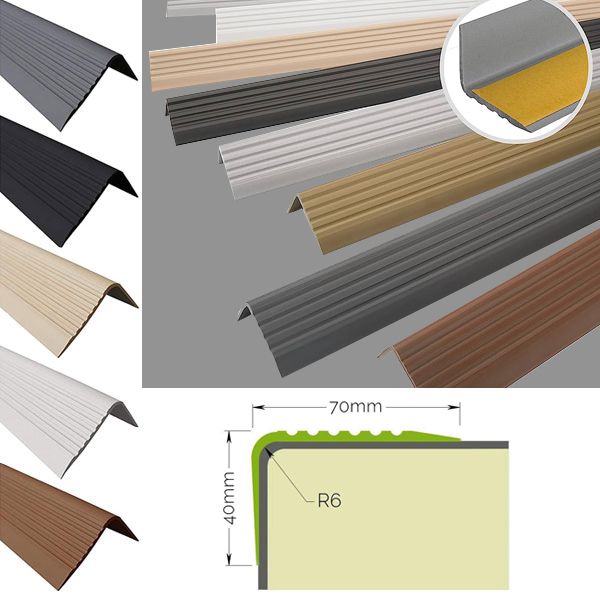 Anti-Slip Rubber Bullnose Stair Nosing Edge for Safety and Protection