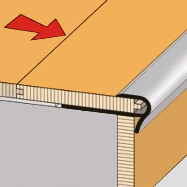 Step Floor Anodised Aluminium Stair Nosing Edge Trim for 14 to 16mm Flooring