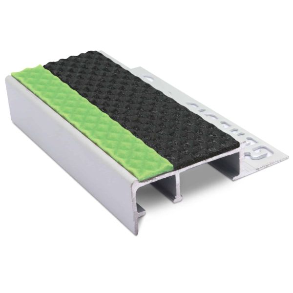 Tile-In Slimline Anti Slip Tredsafe Stair Nosing For 10mm Flooring with PVC Insert