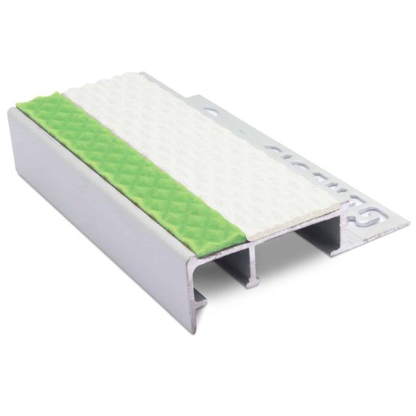 Tile-In Slimline Anti Slip Tredsafe Stair Nosing For 10mm Flooring with PVC Insert