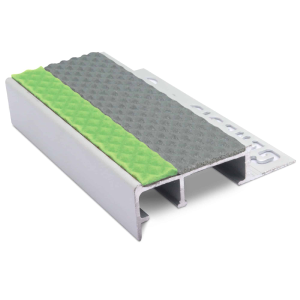 Tile-In Slimline Anti Slip Tredsafe Stair Nosing For 10mm Flooring with PVC Insert