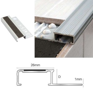 Aluminium Stair Nosing Profile Tile-In with Carbide Insert 