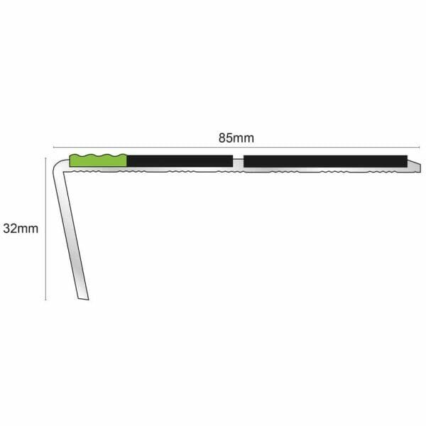 85mm x 32mm Tredsafe Aluminium Non-Slip Stair Nosing Edge Trim 