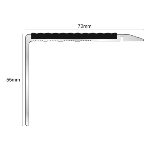 72mm x 55mm Non Slip Tredsafe Stair Nosing 