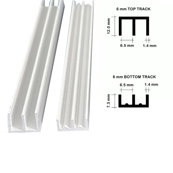 Double Channel Vivarium Glass Runners Track - Top & Bottom