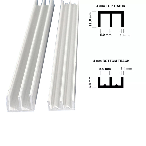 Double Channel Vivarium Glass Runners Track - Top & Bottom